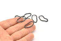 Black Drop Charm, 24 Oxidized Black Brass Drop Charms Without Hole, Findings (24x13x0.80mm) D856 S1029
