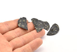 Semi Circle Charm, 8 Oxidized Black Brass Wavy Half Moon Charms With 2 Holes, Earrings, Findings (29x15x0.60mm) D0725 S1033