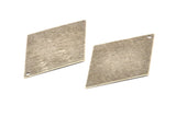 Silver Diamond Charm, 6 Antique Silver Plated Brass Textured Diamond Stamping Blanks With 1 Hole, Earrings (44x29x0,40mm) D912 H0797
