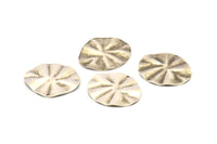Silver Wavy Disc, 6 Antique Silver Plated  Brass Wavy Disc Charms With 1 Hole, Earrings, Findings (29x25x0.60mm) D0834 H0806