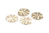Silver Wavy Disc, 6 Antique Silver Plated  Brass Wavy Disc Charms With 1 Hole, Earrings, Findings (29x25x0.60mm) D0834 H0806