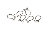 Black Ear Hooks, 50 Oxidized Black Brass Earring Wires, Earring Hooks (20x10x0.8mm) BS 2136 S385