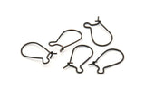Black Ear Hooks, 50 Oxidized Black Brass Earring Wires, Earring Hooks (20x10x0.8mm) BS 2136 S385