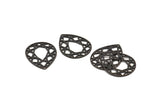 Black Drop Charm, 12 Oxidized Black Brass Drop Shaped Charms With 1 Hole, Pendants, Earrings, Findings (24x19x0.80mm) D851 S984