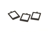 Siyah Dikdörtgen Charm, 1 Döngülü 12 Oksitlenmiş Siyah Pirinç Dikdörtgen Charm, Küpeler, Bulgular (20x14x0,80 mm) D877 S983