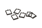 Siyah Dikdörtgen Charm, 1 Döngülü 12 Oksitlenmiş Siyah Pirinç Dikdörtgen Charm, Küpeler, Bulgular (20x14x0,80 mm) D877 S983