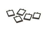 Siyah Dikdörtgen Charm, 1 Döngülü 12 Oksitlenmiş Siyah Pirinç Dikdörtgen Charm, Küpeler, Bulgular (20x14x0,80 mm) D877 S983