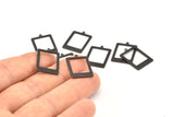 Siyah Dikdörtgen Charm, 1 Döngülü 12 Oksitlenmiş Siyah Pirinç Dikdörtgen Charm, Küpeler, Bulgular (20x14x0,80 mm) D877 S983