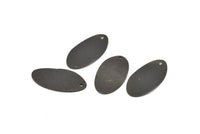 Black Oval Charm, 12 Oxidized Black Brass Textured Oval Stamping Blanks With 1 Hole, Earrings, Findings (29x16x0.50mm) D0825 S993