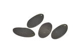 Black Oval Charm, 12 Oxidized Black Brass Textured Oval Stamping Blanks With 1 Hole, Earrings, Findings (29x16x0.50mm) D0825 S993