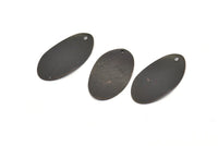 Black Oval Charm, 12 Oxidized Black Brass Textured Oval Stamping Blanks With 1 Hole, Earrings, Findings (29x16x0.50mm) D0825 S993