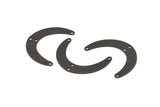 Black Moon Charm, 12 Oxidized Black Brass Crescent Moon Charms With 4 Holes, Connectors (28x19x0.60mm) D915 S989