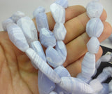 Blue Lace Agate 11 to 18 mm  Faceted  Gemstone Beads 15.5 inches Full Strand T002