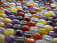 Mix 14 Mm  Faceted Barrel Gemstone Beads 15.5 Inches Full Strand G105