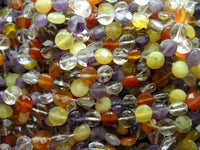 Mix 8 Mm Coin Faceted Gemstone Beads 15.5 Inches Full Strand G104