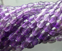 Amethyst 6x4mm Barrel  Faceted Gemstone Beads 15.5 inches Full Strand G50 T063