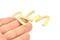 Brass Geometric Charm, 8 Raw Brass V Shaped Charms With 5 Holes, Pendants, Findings (28x24x0.70mm) A1165