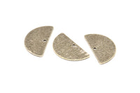 Semi Circle Charm, 8 Antique Silver Plated Brass Textured Half Moon Blanks With 1 Hole, Earrings, Pendants (24x13x0.80mm) D906 H0828