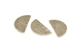 Semi Circle Charm, 8 Antique Silver Plated Brass Textured Half Moon Blanks With 1 Hole, Earrings, Pendants (24x13x0.80mm) D906 H0828