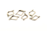 Plain Leverback Earring, 50 Antique Silver Plated Brass Plain Leverback Earring Findings (13x10mm) Brsl 90 A0961 H0829