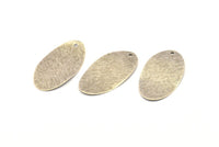 Silver Oval Charm, 12 Antique Silver Plated Brass Textured Oval Stamping Blanks With 1 Hole, Earrings, Findings (29x16x0.50mm) D0825 H0815