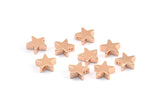 Rose Gold Star Bead, 12 Rose Gold Plated Brass Star Spacer Beads, Spacer Charms, Star Charms (8x2.6mm) D0126