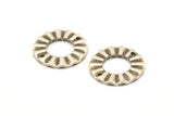 Silver Ring Charm, 8Antique Silver Plated Brass Wavy Round Connectors With 2 Holes, Findings (18x1mm) D892 H0856