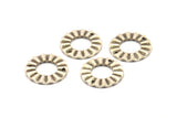 Silver Ring Charm, 8Antique Silver Plated Brass Wavy Round Connectors With 2 Holes, Findings (18x1mm) D892 H0856