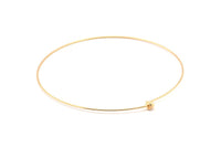 Gold Choker Findings, Gold Plated Brass Wire Choker Collar Findings, Necklace Blanks (136x1.5mm) P003 R056 R074
