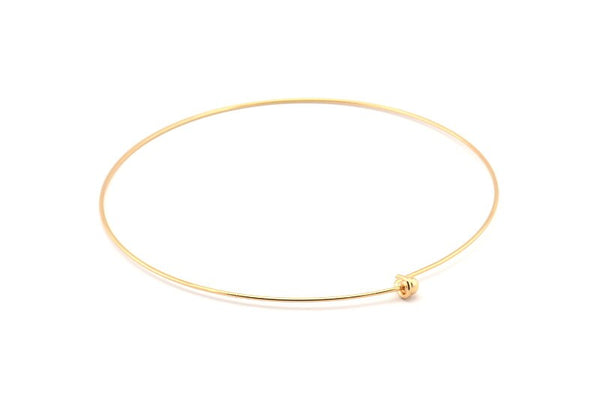 Gold Choker Findings, Gold Plated Brass Wire Choker Collar Findings, Necklace Blanks (136x1.5mm) P003 R056 R074