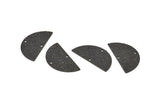 Black Semi Circle Charm, 12 Oxidized Black Brass Textured Half Moon Blanks With 2 Holes, Earrings, Pendants (25x12x0.60mm) D0792 S1002