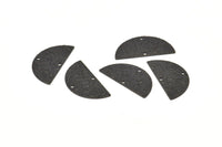 Black Semi Circle Charm, 12 Oxidized Black Brass Textured Half Moon Blanks With 2 Holes, Earrings, Pendants (25x12x0.60mm) D0792 S1002