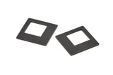 Black Square Charm, 4 Oxidized Black Brass Square Charms With 1 Hole, Pendants, Earrings (23x1mm) D0756 S998