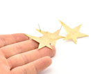 Brass Star Earring, 6 Raw Brass Long Star Stud Earrings (41x35x1mm) BS 2179 A1195