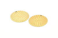 Brass Round Tag, 12 Raw Brass Textured Round Tags With 1 Hole, Stamping Tags (25mm) A0965