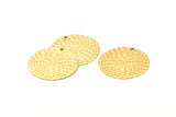 Brass Round Tag, 12 Raw Brass Textured Round Tags With 1 Hole, Stamping Tags (25mm) A0965