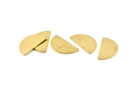 Semi Circle Blank, 12 Raw Brass Half Moon Blanks Without Holes (22x12x1mm) D1091
