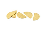 Semi Circle Blank, 12 Raw Brass Half Moon Blanks Without Holes (22x12x1mm) D1091