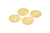 Brass Round Charm, 8 Raw Brass Coin Charms With 2 Holes, Connectors, Pendnats, Earrings, Findings (20x1mm) D1153