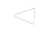 Silver Triangle Charm, 12 Silver Tone Brass Triangle Rings, Findings (44x39x1mm) D1292