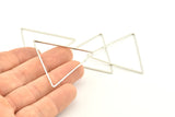 Silver Triangle Charm, 12 Silver Tone Brass Triangle Rings, Findings (44x39x1mm) D1292