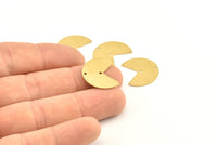 Brass Geometric Charm, 24 Raw Brass Pizza Slice Charms With 2 Holes, Pendants, Connectors (20x17x0.50mm) D1065