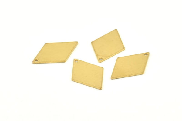 Brass Diamond Charm, 24 Raw Brass Diamond Charms With 1 Hole, Earrings,  Findings (21x14x0.60mm) D964