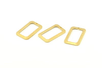 Brass Rectangle Charm, 10 Raw Brass Rectangle Charms With 1 Hole, Earrings, Findings (25x15x1mm) D1156