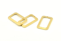 Brass Rectangle Charm, 10 Raw Brass Rectangle Charms With 1 Hole, Earrings, Findings (25x15x1mm) D1156