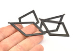 Black Diamond Charm, 4 Oxidized Black Brass Rhombus Charms With 1 Loop, Pendants, Earrings, Findings (55x31x1mm) D0703 S1007