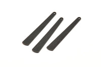 Black Necklace Bar, 12 Oxidized Black Brass Textured Bar Charms With 1 Hole, Earrings, Pendants (43x6x0.80mm) D0795 S1010