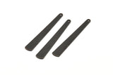 Black Necklace Bar, 12 Oxidized Black Brass Textured Bar Charms With 1 Hole, Earrings, Pendants (43x6x0.80mm) D0795 S1010