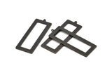 Siyah Dikdörtgen Charm, 1 Halkalı 4 Oksitlenmiş Siyah Pirinç Dikdörtgen Charm, Küpeler, Kolye Uçları, Bulgular (40x15x1mm) D0682 S1009
