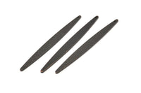 Siyah Kolye Çubuğu, 1 Delikli 6 Oksitlenmiş Siyah Pirinç Dokulu Çubuk Tılsımı, Küpeler, Kolye Uçları (62x6x1mm) D0697 S1012